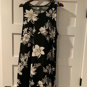 Black + Cream Floral Print Dress